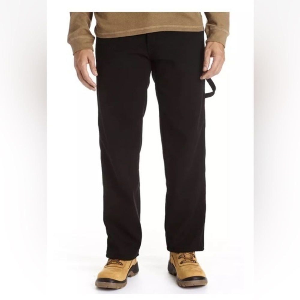 STANLEY Workwear Mens Fleece Lined Work cargo Pants chocolate brown size 38x32